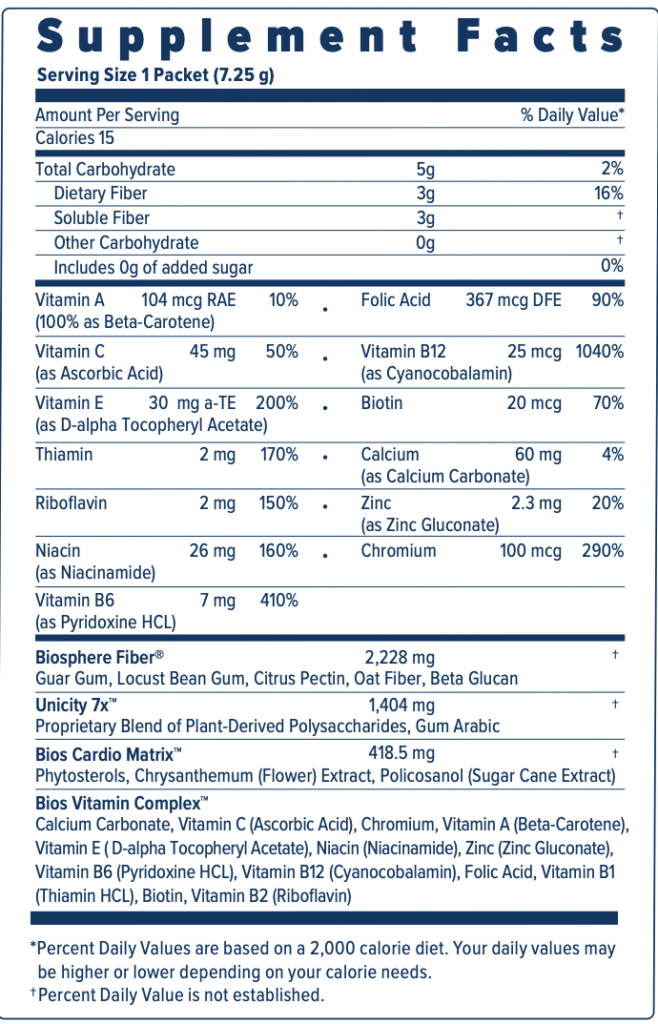 Picture of Unicity Balance Nutritional Information