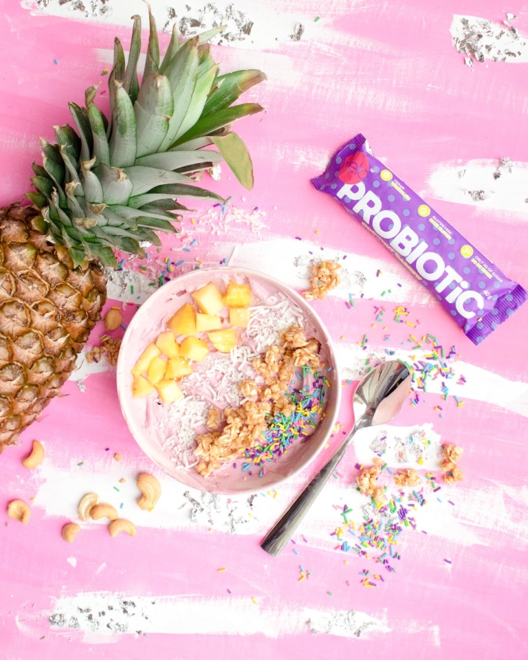 pineapple next to bowl